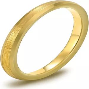 남성용 트루미움 2mm 24k 골드 도금 텅스텐 링 여성 웨딩 밴드 매트 마감 모서리 편안함 핏 사이즈 4-13