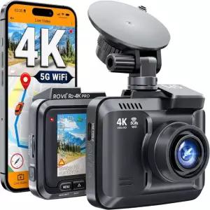 ROVE R2-4K PRO 대시캠 내장 GPS 차량용 5G WiFi 2160P UHD 30fps APP 2.4인치 IPS 화면 나이트 비전 WDR 150° 광각 24시간 주차 모드
