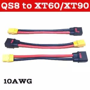 QS8에서 XT90 XT60 비행기 방지 플러그 커넥터 0CM 모델 어댑터 XT90에서 QS8 Male to XT60 Mal