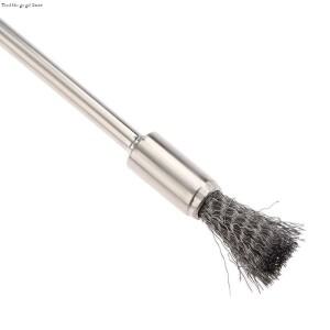 77UC 4pcs 100mm 스틸 와이어 휠 브러쉬 3mm 생크 연마 브러시 로터리 도구 홈 녹 청소 나일론/말 머리/와