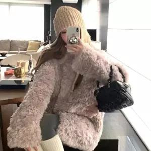 에코퍼자켓 푸들 뽀글이 옐로우 여성 인조퍼 소프트 에코