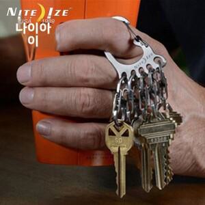 NiteIze 야외용 스테인레스 스틸 버클 대형 8-스트랜드 키 조합 잠금 카라비너 내구성 있는 홀더