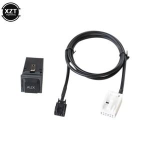 자동차 12 핀 AUX 오디오 케이블 소켓 키트 스위치 + 폭스 바겐 VW RCD300 RNS315 액세서리 용