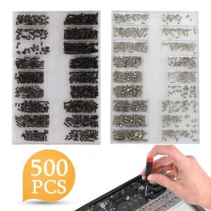 500pcs KM 나사 고정 플랫 헤드 디지털 노트북 컴퓨터 휴대 전화 교체 수리 세트 M2 M1.7 M1
