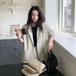 여성 팬츠 혼합 재킷 빅사이즈 마원단 넓은 세트