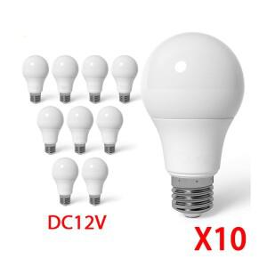 10pcs E27 LED 전구 조명 DC 12V lampada luz 램프 3W 6W 9W 12W 15W 18W 자리 Led 야외 AP