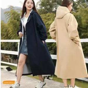 남녀공용 롱 레인코트 여성 출퇴근 방수 레인판초 야외 여행 통기성 방풍 바이커 레인웨어