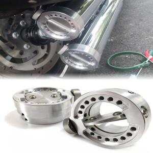 [호환품]바이크 오토바이 조정 가능 원형 배기관 머플러 밸브 79mm 80mm Harley Road King Fat Bob Street