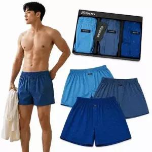 TRY 남성팬티 면100 트렁크 3매세트 60수 주자직 레이더스박서X-1유색D