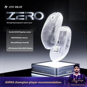NEW ATK ZERO 마우스 무선 및 유선 듀얼 8K 3950Ultra 트랜스듀서 경량 게이밍 인체공학 게이머 필수템