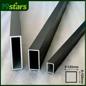 각파이프 사각 검정색 알루미늄 합금 파이프 높이 8-120mm 6063 직사각형 튜브 프로파일 문 창틀용