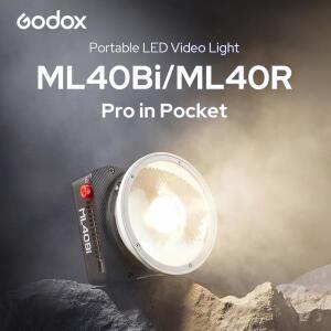 Godox ML40Bi 휴대용 LED 비디오 조명 마그네틱 고독스 마운트 미니 필 라이트 내장 배터리 포함 스트리밍