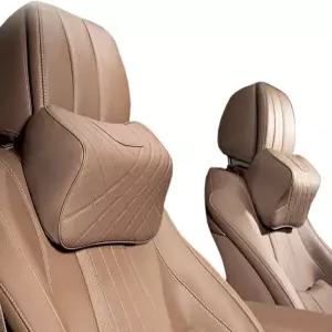 대부분의 자동차를 위한 카 헤드레스트 소프트 나파 가죽 넥 베개 메르세데스 벤츠 AMG S-클래스 W204 W205