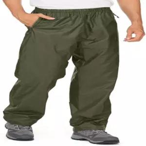 남성 레인 팬츠 방수 방풍 하이킹 야외 낚시 골프 사이클링 Army Green Small