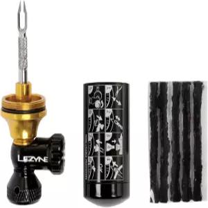 LEZYNE 튜브리스 CO2 블래스터 컴팩트한 2-in-1 인플레이터 및 타이어 수리 키트 5개의 플러그 리머