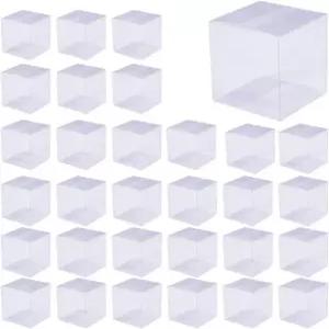 레라코 투명 플라스틱 선물 상자 PVC 포장 캔디 박스 접이식 가방 (3.15×3.15×3.15 인치 31개) 8x8x8x8cm 31pcs 8 cm ×