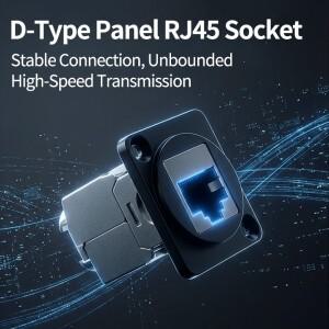 D형 패널 마운트 RJ45 소켓 산업용 인클로저 서버 랙 월 박스 배선용 CAT5e / CAT6 이더넷 네트워크 커넥