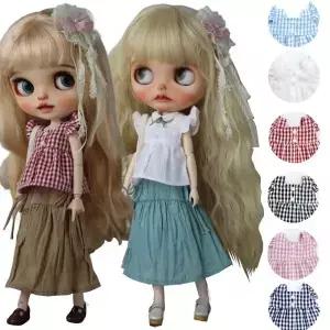 Blythe 블루 핑크 화이트 그린 스트랩 드레스 Ob24 Azone 인형 옷 셔츠에 대한