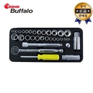 세신버팔로 소켓렌치세트 6.35mm 9.5mm 33pcs 세신 복수소켓 복수알 소켓셋트
