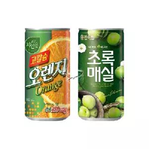 웅진 180ml 2종 고칼슘오렌지 5캔+초록매실 5캔 총10캔