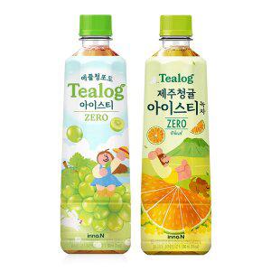 티로그 아이스티500ml 제로칼로리) 애플청포도 12개 + 제주청귤 12개 / 음료수