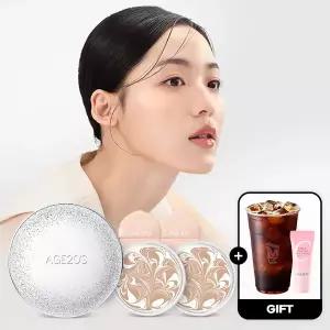 [쿠폰40%+메가커피+톤업베이스6ml]에이지투웨니스 뉴오리지널 스파클 에디션 화이트 케이스+리필 2