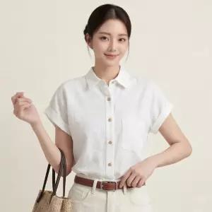 [예쎄] 내추럴 롤업 캡소매 포켓 블라우스(S6MBL018A)