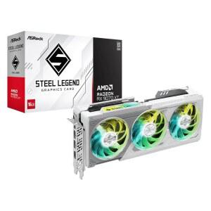 ASRock AMD 라데온 RX 9070 XT 스틸 레전드 16GB 화이트 GPU 20Gbps GDDR6 256비트(3세대 RT 2세대 AI 가속기) PCIe5.0 800W 2x8핀 트리플 팬 DP2.1a HDMI2.1b 그래픽 카드 2.9 슬롯