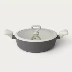 키친플라워 인덕션냄비 투톤 세라믹코팅 24cm 전골 캠핑 스텐 주방용 전골팬 전골용 요리 전용 양수 IH
