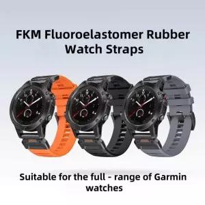 FKM 플루오로엘라스토머 고무 스마트워치 스트랩 22mm 가민 페닉스 8/7X/7 프로/965/955 및 인스팅트 3