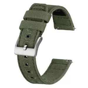 BISONSTRAP 패브릭 - 나일론 시계 스트랩 20mm22mm24mm 퀵 릴리스 밴드 남성용 견고한 소재 스틸 블랙 버클
