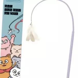 고양이장난감 실리콘 쥐꼬리 깃털 낚시대 블루 애묘 반려동물 장난감