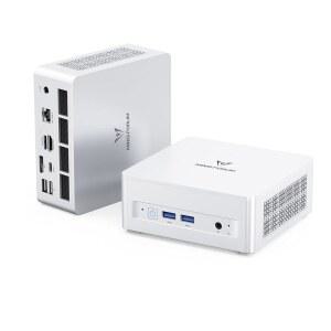 MINISFORUM UM880 플러스 미니 PC 베어본 DDR5 M.2 WIFI6E 포트 RYZEN RAM PCIE4.0 /16T, HDMI+DP+USB4, OCULINK, AMD SSD 슬롯, 컴퓨터 (8C 듀얼 트리플 디스플레이 7 USB 최대 5개, 8845HS 5.1GHZ),