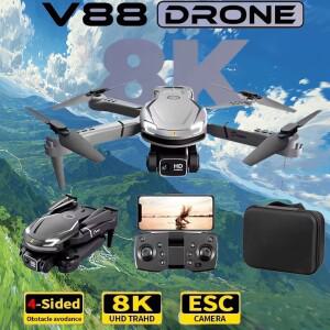 2026년   V88 드론 8K GPS 전문가용 HD 항공 촬영 듀얼 카메라 접이식 리모컨 쿼드콥터 선물