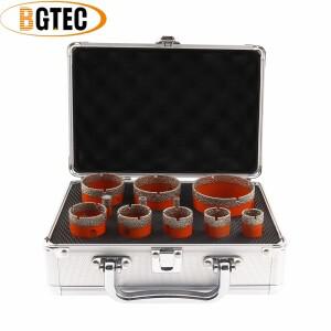 BGTEC 다이아몬드 드릴 코어 비트 세트 삼각형 생크 세라믹 타일 대리석 6mm 박스당 11 개