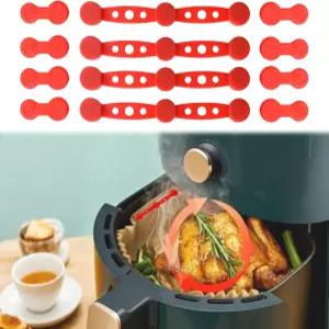 양피지용 2Pc 에어프라이어 자석 라이너를 고정하는 실리콘 마그네틱 버클 클립 종이 태우기 및 음식 덮기
