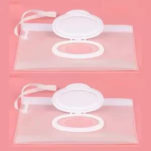 2Pcs 화이트 베이비 물티슈 케이스 여행용 홀더 물티슈 촉촉한 세트 유지 물티슈 홀더 케이스 휴대용 여행