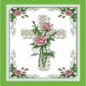 초보자를 위한 ITSTitch 크로스 스티치 키트 스탬프 패턴 자수 DIY 공예 바늘 포인트 스타터 키트(스탬프 8.3×11인치) Stamped 8.3×11 inch