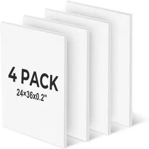 표지판 학교 프로젝트 공예 미술 실내 및 실외용 화이트 포스터 보드 24x36x02인치 4팩 두꺼운 골판지