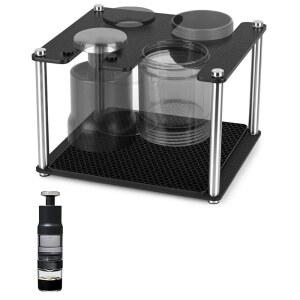 OXO Brew Rapid Brewer용으로 설계된 보관 및 건조대 수동 커피 브루어 부품 오거나이저 탈착식 실리콘 드립 매트가 있는 2단 ABS 스탠드 미끄럼 방지 카운터탑 스테이션 홀더
