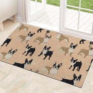 ainori French Bulldog 실내 도어 매트 74.9 x 43.2cm 29.5 17인치 미끄럼 방지 뒷면 강아지 바닥 부직포 입구 러그 웰컴 장식 현관 침실 주방 내부 실용적인 도어매트 선물