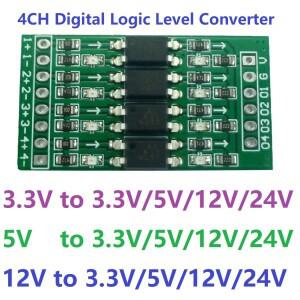 4ch 3.3V 5V 12V 24V 디지털 로직 레벨 변환 모듈 Arduiuo NANO STM32 AVR 용 NPN 광학 절연 보드에 PNPNPN