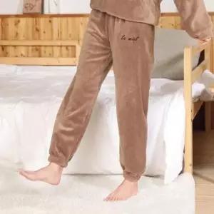 홈웨어 융털 파자마 겨울 여성 극세사 잠옷 수면 바지