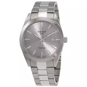 Tissot 티쏘 T127.410.44.081.00 T-클래식 티타늄 쿼츠 그레이 다이얼 남성용 시계