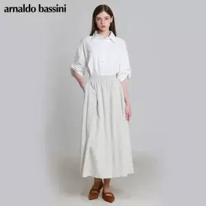 [아날도바시니(ARNALDO BASSINI)] 밴딩 코튼나일론 롱스커트 (택가격: 118000원)