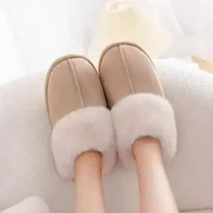 부드러운 뽀송한 털 슬리퍼 가정용 거실 털 슬리퍼 겨울 따뜻한 WFNIQ6U