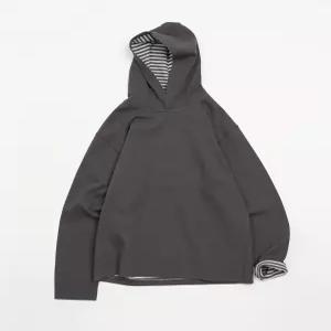 토피 스트라이프 후드 롱 슬리브 CHARCOAL 531302