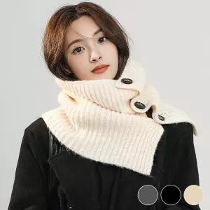 여성목도리 겨울 따뜻 두툼 단추 넥워머 머플러