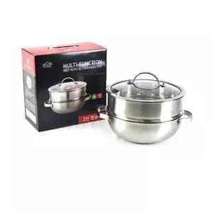 고품질 인덕션겸용 2단 스텐 찜기 (24cm) 스텐찜솥 3중바닥 (WB463A4)