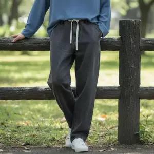 남자 블랙진 흑청바지 세미 와이드 청바지 데님 팬츠 WFNJ43U